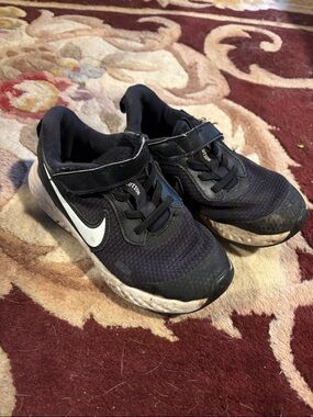 Nike Black Sneakers with White Swoosh - Kids